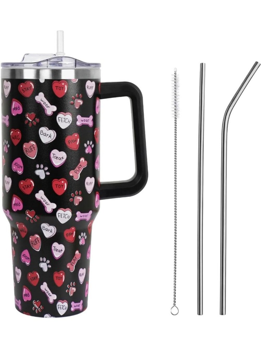 Valentine's Day Gift for Her | 40 oz Insulated Tumbler with Straw & Handle